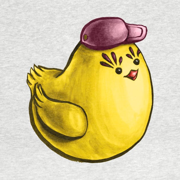 Cute Chicken With Hat Funny Cartoon by Boriana Giormova